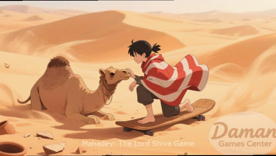 Mahadev: The Lord Shiva Game main screen showing Lord Shiva in meditative pose with game interface elements